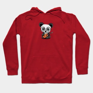 Baby Panda Playing Macedonian Flag Guitar Hoodie